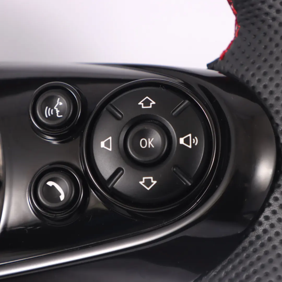 NUEVO Volante Deportivo de Cuero Negro hilo Rojo para Mini Cooper F54 F55 F56 F60 con número de pieza 6996047 Mini Cooper F54 F55 F56 F60 NUEVO Volante Deportivo de Cuero Negro hilo Rojo - SKU 6996047-3 - Número de pieza 6996047