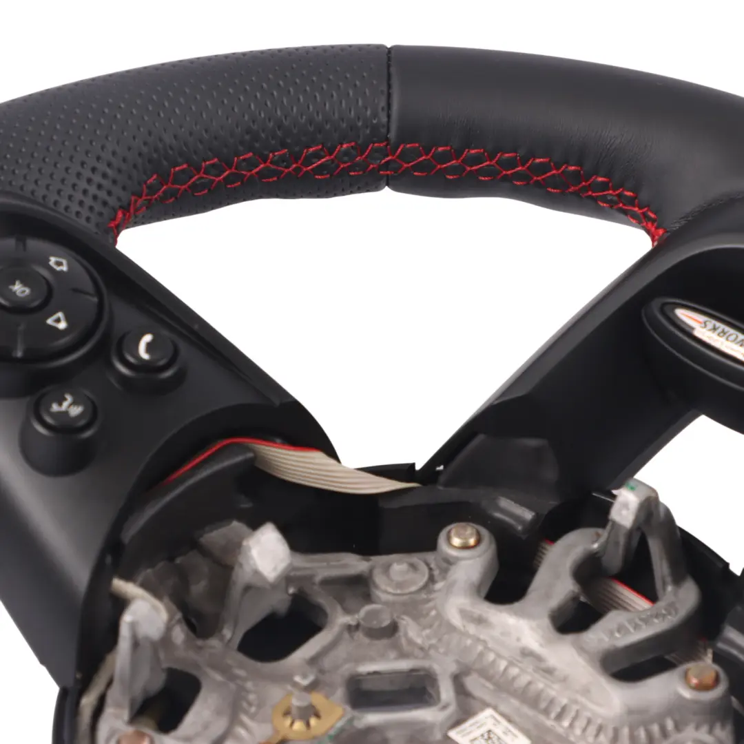 Mini Cooper S JCW F56 NEW Black Leather Steering Wheel Sport Paddles Red Thread - SKU 6996049-2 - Part number 6996049