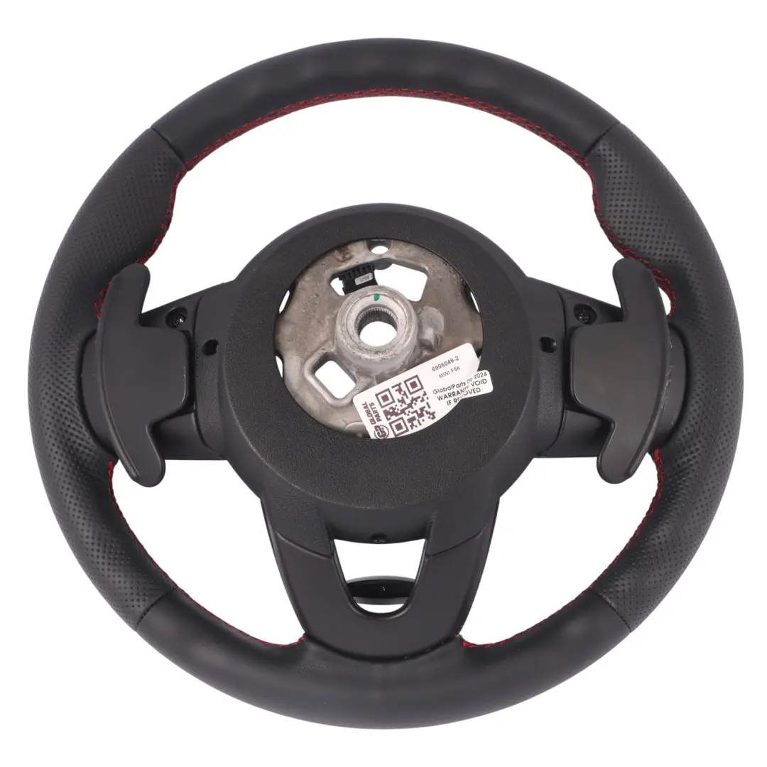 Mini Cooper S JCW F56 NEW Black Leather Steering Wheel Sport Paddles Red Thread - SKU 6996049-2 - Part number 6996049