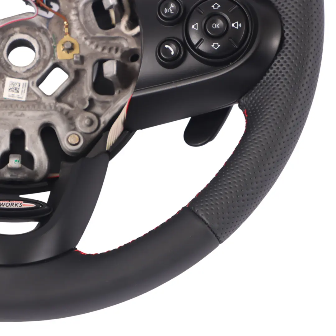 Mini Cooper S JCW F56 NEU Schwarzes Leder Lenkrad Sport Paddel Roter Faden - SKU 6996049-2 - Teilenummer 6996049