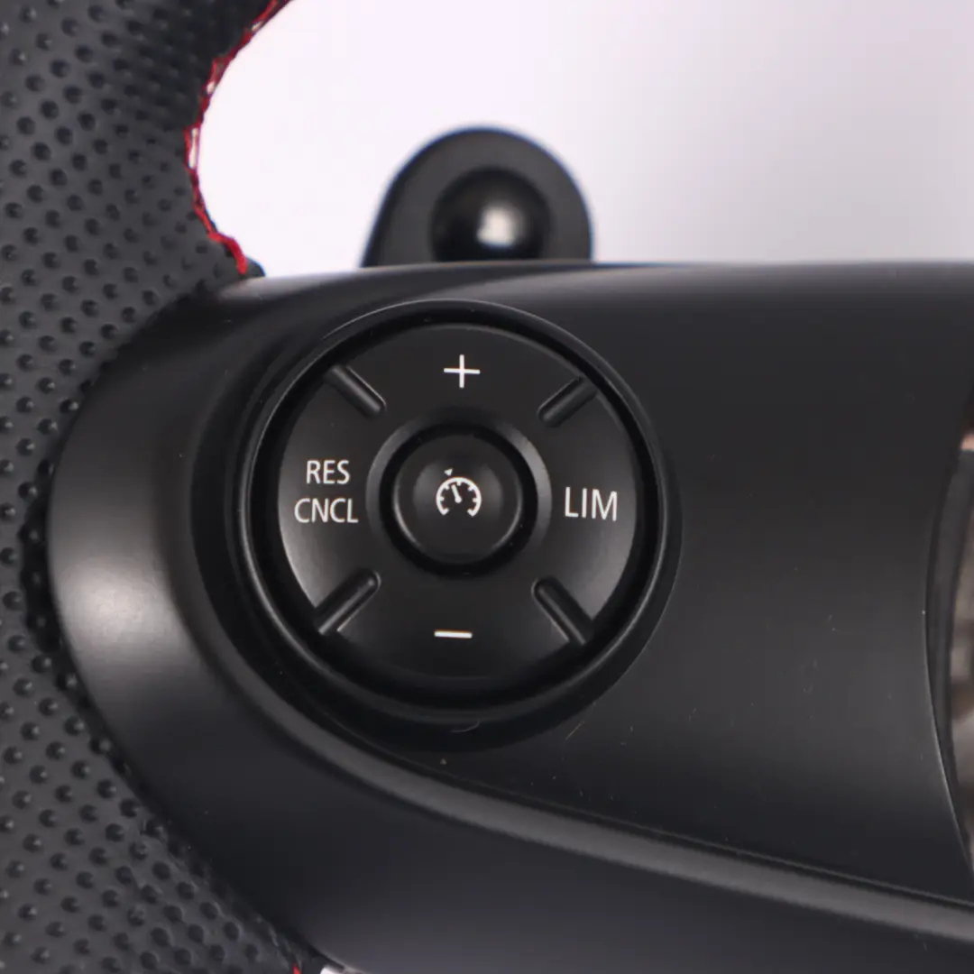 Leather Steering Wheel Sport Paddles Red Thread to Mini Cooper S JCW F56 NEW Black with Part number 6996049 Mini Cooper S JCW F56 NEW Black Leather Steering Wheel Sport Paddles Red Thread - SKU 6996049-2 - Part number 6996049
