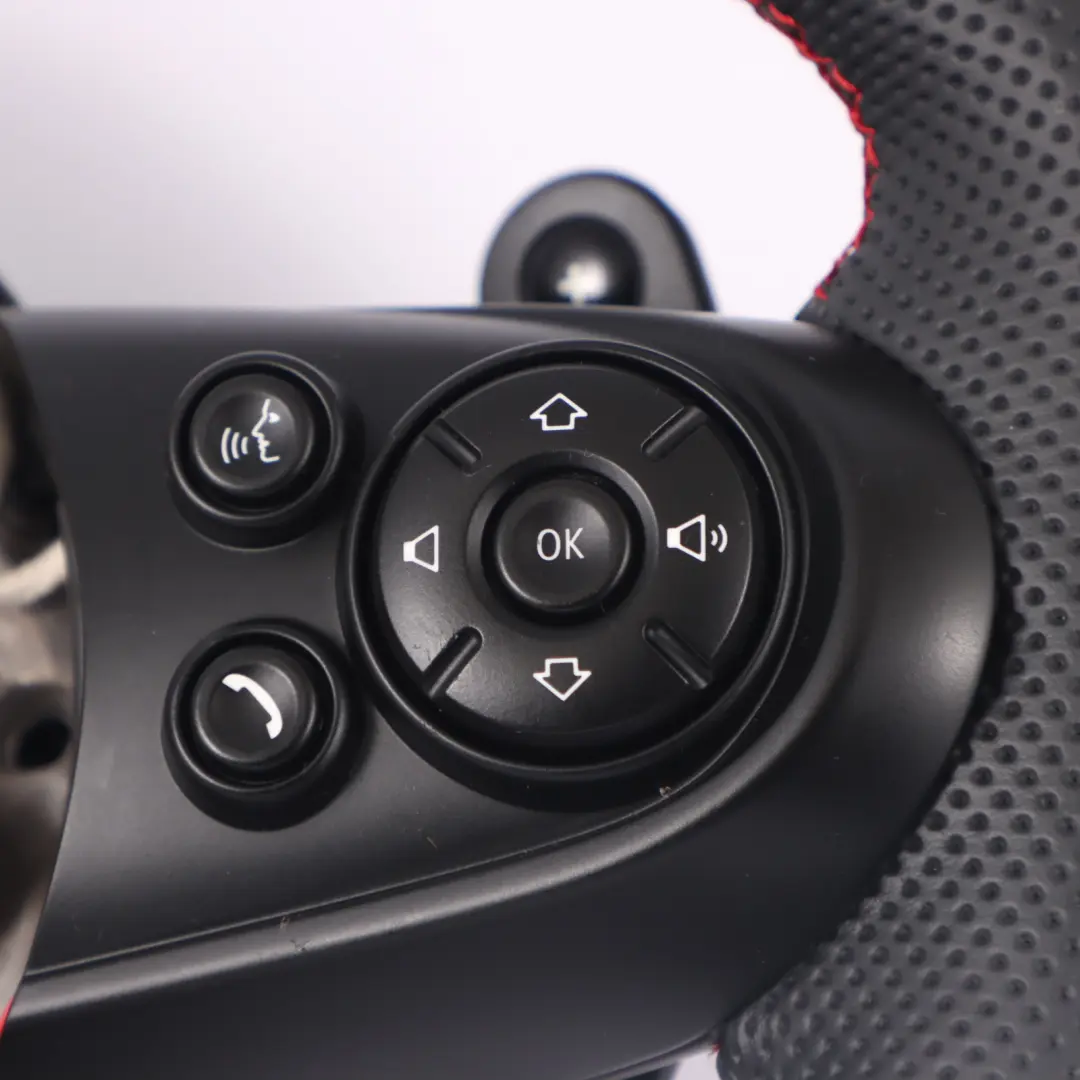 NEU Schwarzes Leder Lenkrad Sport Paddel Roter Faden für Mini Cooper S JCW F56 mit Teilenummer 6996049 Mini Cooper S JCW F56 NEU Schwarzes Leder Lenkrad Sport Paddel Roter Faden - SKU 6996049-2 - Teilenummer 6996049