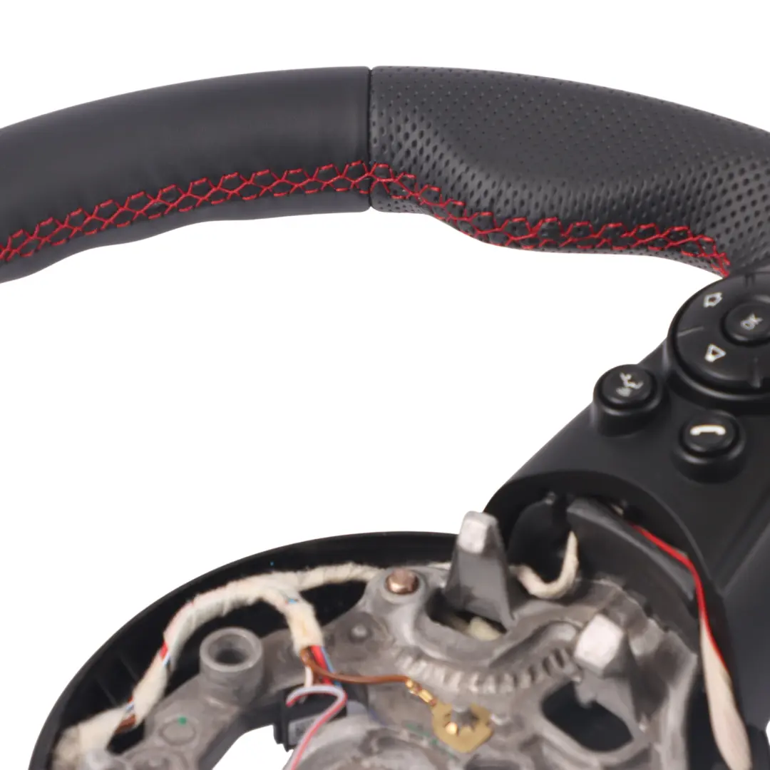 NUOVO Volante in Pelle Nera Sport Paddles Filo Rosso per Mini Cooper S JCW F56 con numero di parte 6996049 Mini Cooper S JCW F56 NUOVO Volante in Pelle Nera Sport Paddles Filo Rosso - SKU 6996049-2 - Numero di parte 6996049