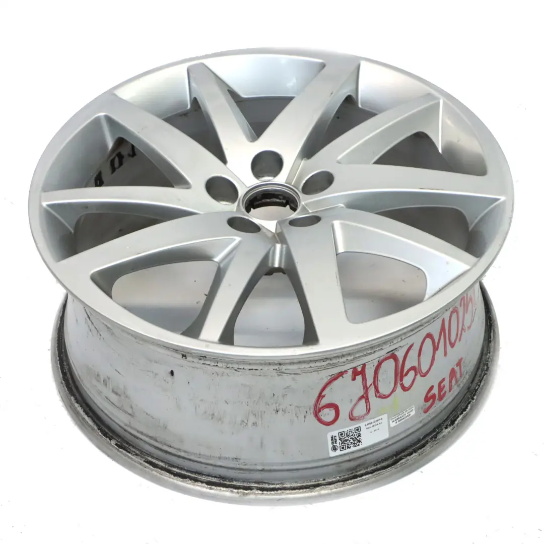 Mk4 6J Silver Wheel Alloy 17" 10 Spoke 7J ET:43 to Seat Ibiza with Part number 6J0601025P Seat Ibiza Mk4 6J Silver Wheel Alloy 17" 10 Spoke 7J ET:43 - SKU 6J0601025P-4 - Part number 6J0601025P