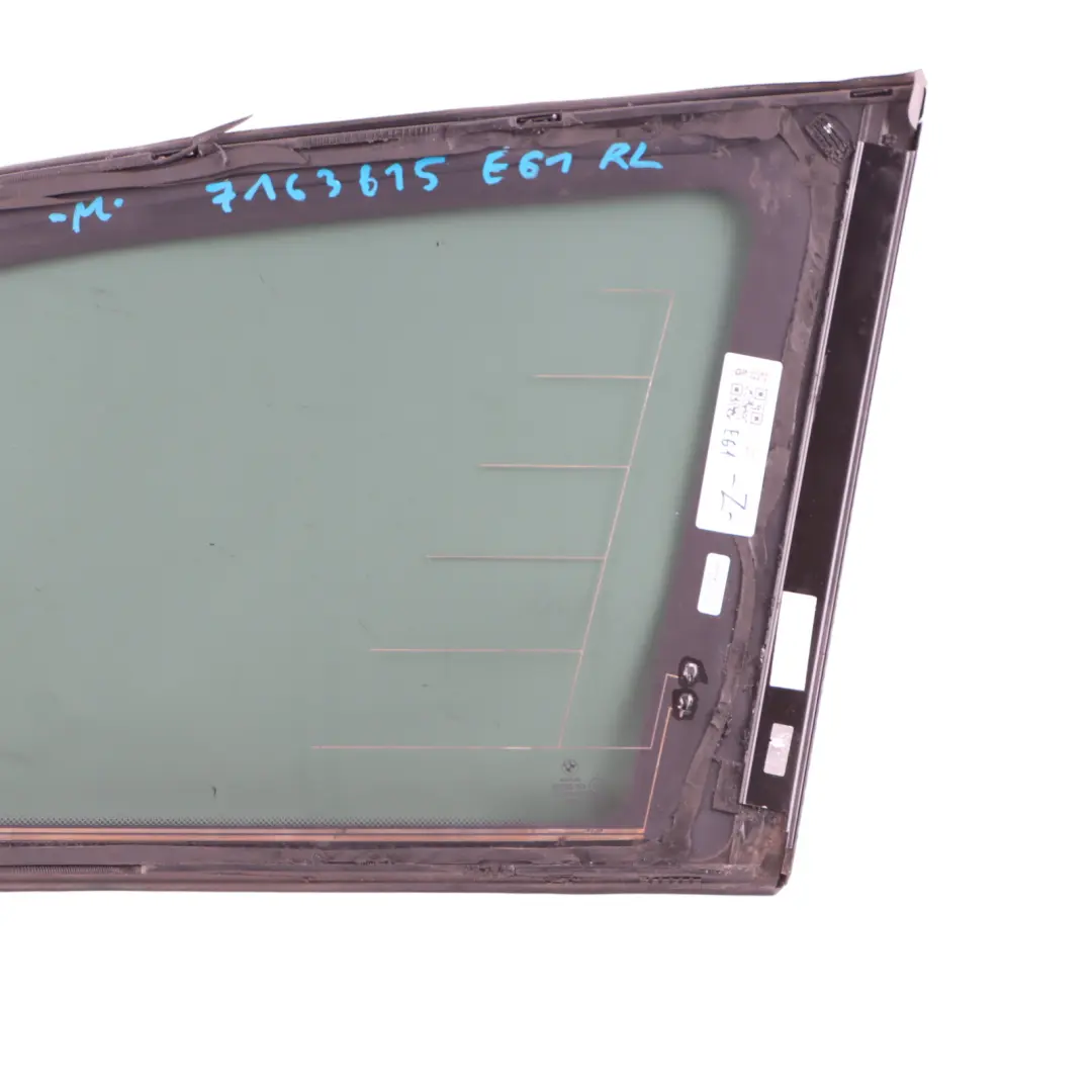 Side Fixed Window Rear Left N/S Tinted Glazing AS3 to BMW E61 Touring with Part number 7163609 BMW E61 Touring Side Fixed Window Rear Left N/S Tinted Glazing AS3 - SKU 7163609-2 - Part number 7163609