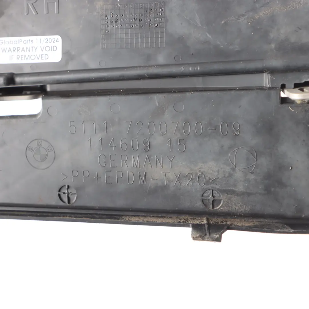 Front Bumper Grid Grille Trim Panel Cover Right O/S to BMW F10 F11 with Part number 7200698 BMW F10 F11 Front Bumper Grid Grille Trim Panel Cover Right O/S - SKU 7200698 - Part number 7200698