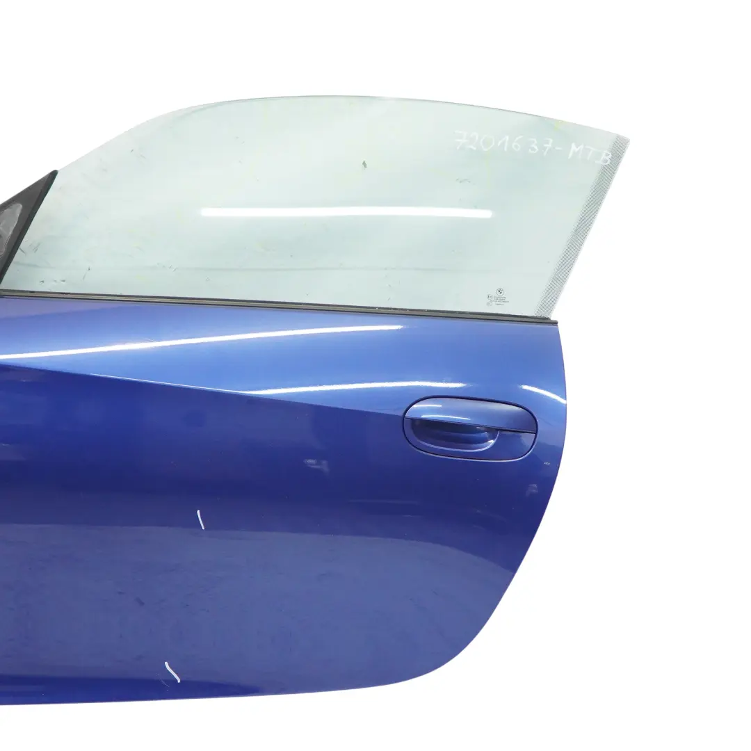 Front Left Door N/S Montegoblau Montego Blue Metallic - A51 to BMW Z4 E85 E86 with Part number 7201637 BMW Z4 E85 E86 Front Left Door N/S Montegoblau Montego Blue Metallic - A51 - SKU 7201637-MTB - Part number 7201637