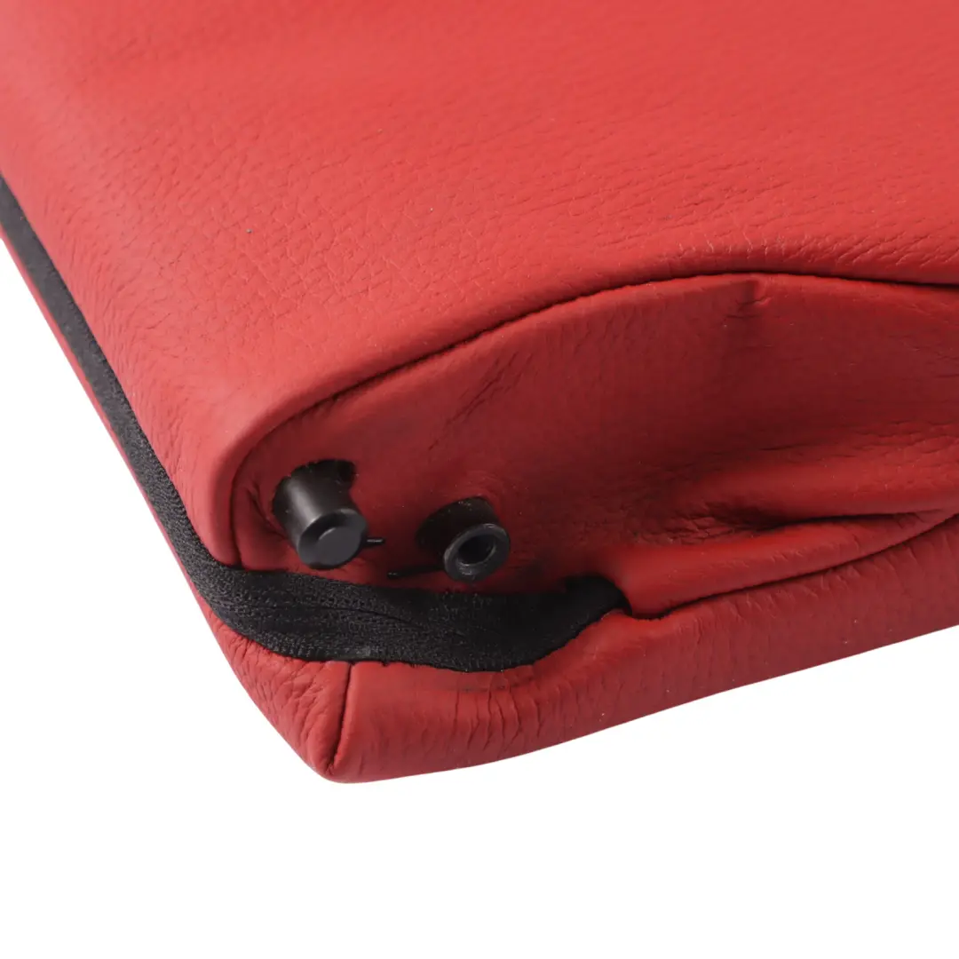 Center Armrest BMW E90 E91 LCI Seat Backrest Leather Dakota Korall Red to Rear with Part number 7216154 Rear Center Armrest BMW E90 E91 LCI Seat Backrest Leather Dakota Korall Red - SKU 7216154 - Part number 7216154