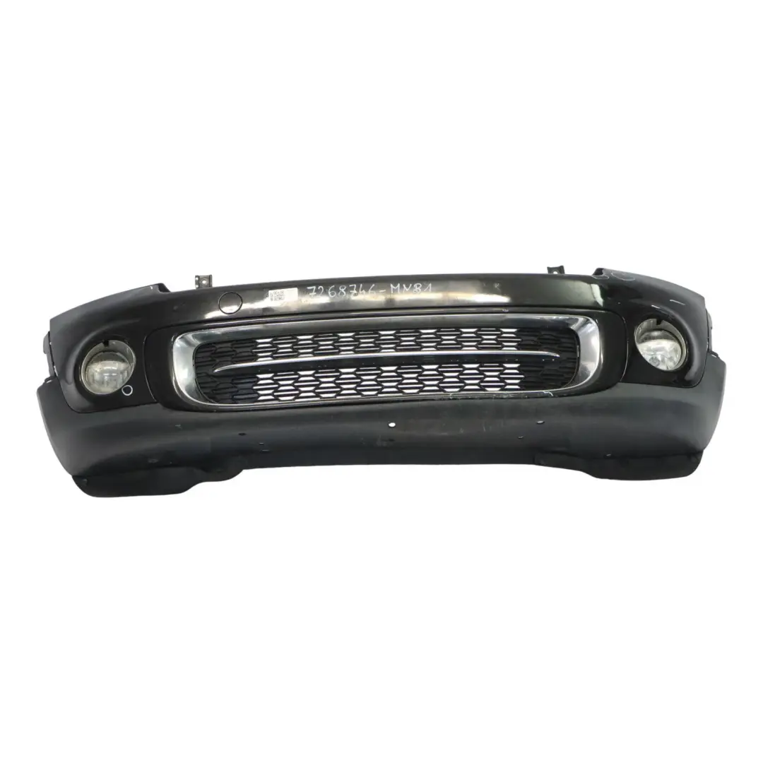 Complete Front Bumper Trim Panel Midnight Black - A94 to Mini Cooper R55 R56 LCI with Part number 7268746 Mini Cooper R55 R56 LCI Complete Front Bumper Trim Panel Midnight Black - A94 - SKU 7268746-MNB1 - Part number 7268746
