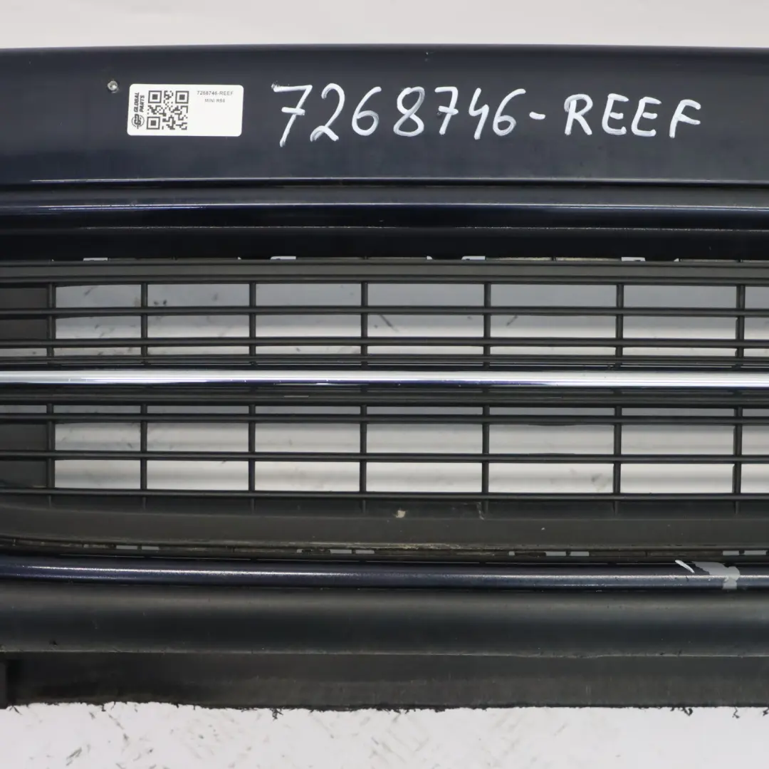 Front Bumper Mini R55 R56 LCI Complete Trim Panel Reef Blue Metallic - B30 to with Part number 7268746 Front Bumper Mini R55 R56 LCI Complete Trim Panel Reef Blue Metallic - B30 - SKU 7268746-REEF - Part number 7268746
