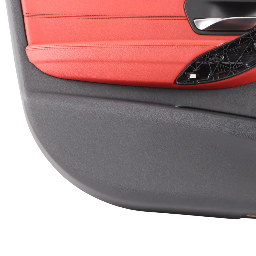 BMW F30 F31 LCI Front Left N/S Door Card Lining Panel Leather Red Black - SKU 7279199 - Part number 7279199