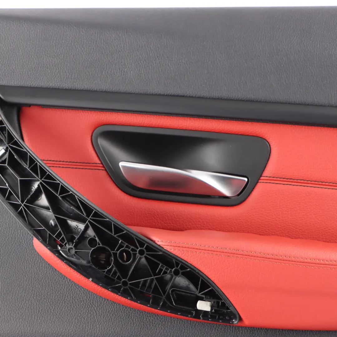 Door Card BMW F30 F31 Rear Right O/S Lining Panel Cover Leather Korall Rot Black to with Part number 7280946 Door Card BMW F30 F31 Rear Right O/S Lining Panel Cover Leather Korall Rot Black - SKU 7280946-1 - Part number 7280946