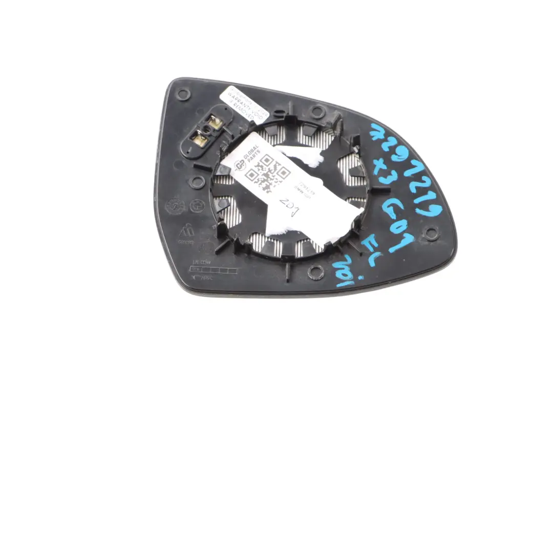 Mirror Wing Glass Heated Wide Angle Left N/S to BMW X3 G01 X4 G02 with Part number 7291219 BMW X3 G01 X4 G02 Mirror Wing Glass Heated Wide Angle Left N/S - SKU 7291219 - Part number 7291219