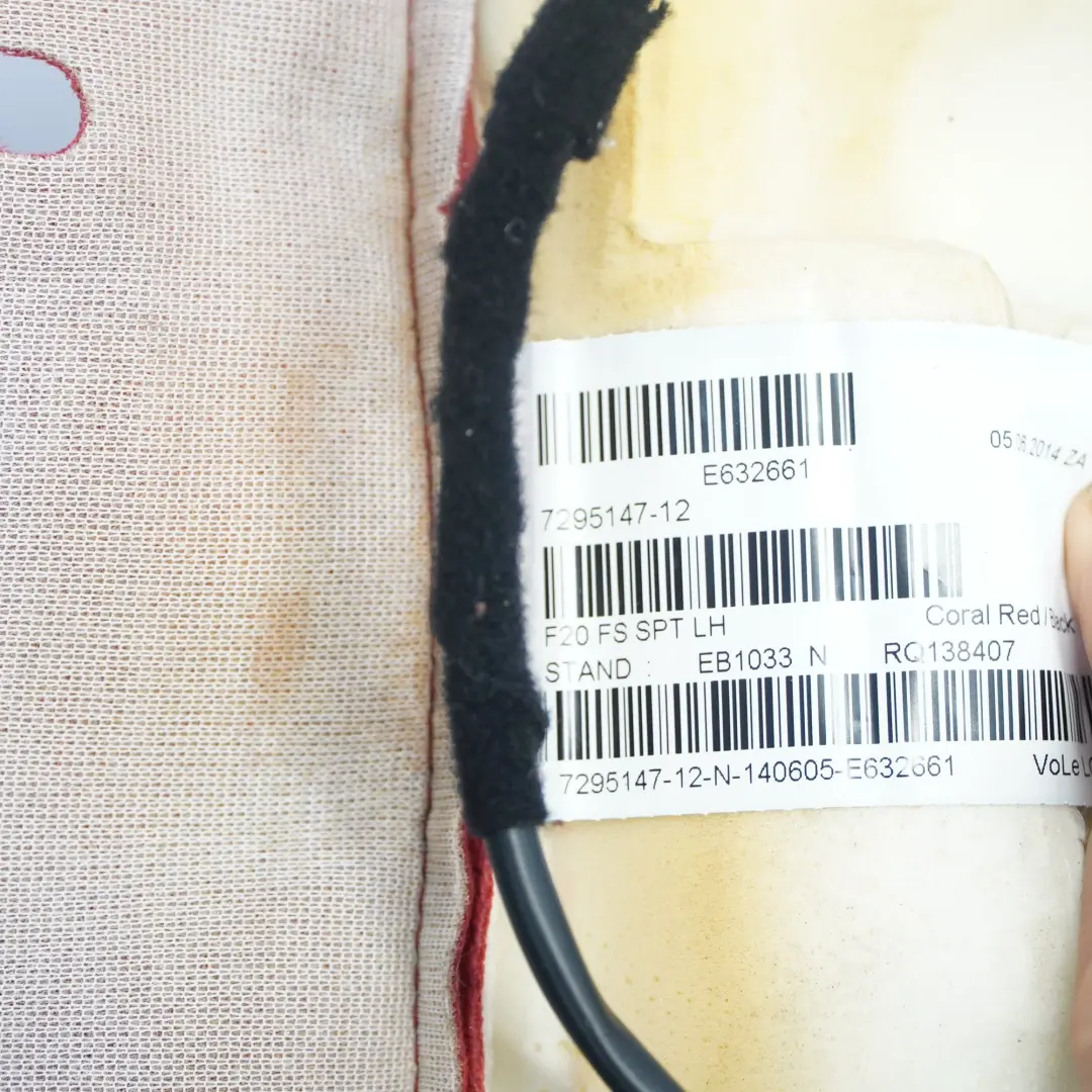 Vorne Links Sitzlehne Beheizt Leder Korall-Rot Rot für BMW F20 M Sport mit Teilenummer 7295147 BMW F20 M Sport Vorne Links Sitzlehne Beheizt Leder Korall-Rot Rot - SKU 7295147 - Teilenummer 7295147