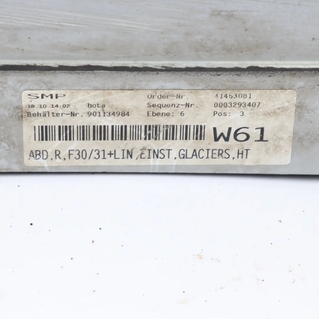 Side Skirt BMW F30 F31 Sill Strip Cover Right O/S Glacier Silver Metallic - A83 to  with Part number 7312752  Side Skirt BMW F30 F31 Sill Strip Cover Right O/S Glacier Silver Metallic - A83 - SKU 7312752-GSB - Part number 7312752