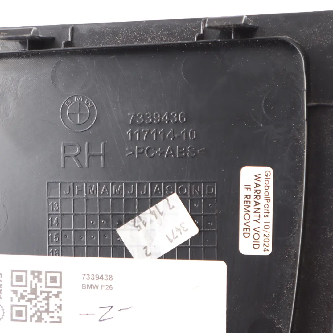 Luggage Compartment Right O/S Cover Trim Panel to BMW X4 F26 Rear with Part number 7339438 BMW X4 F26 Rear Luggage Compartment Right O/S Cover Trim Panel - SKU 7339438 - Part number 7339438