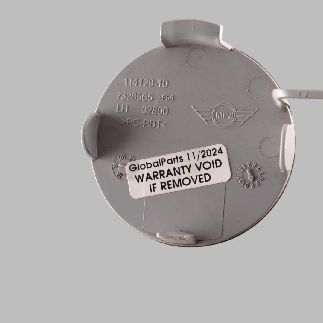 Bumper Towing Eye Hook Cover Rear Left N/S White Silver Metallic - A62 to Mini F55 with Part number 7380025 Mini F55 Bumper Towing Eye Hook Cover Rear Left N/S White Silver Metallic - A62 - SKU 7380025-WS - Part number 7380025