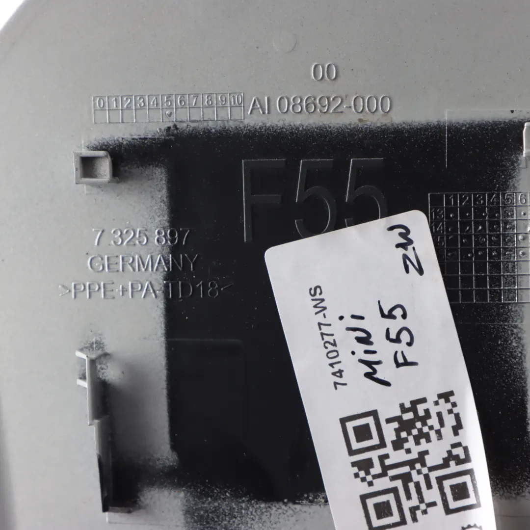 Fill In Flap Fuel Cover White Silver Metallic A62 7325897 to MINI Cooper F55 with Part number 7410277 MINI Cooper F55 Fill In Flap Fuel Cover White Silver Metallic A62 7325897 - SKU 7410277-WS - Part number 7410277