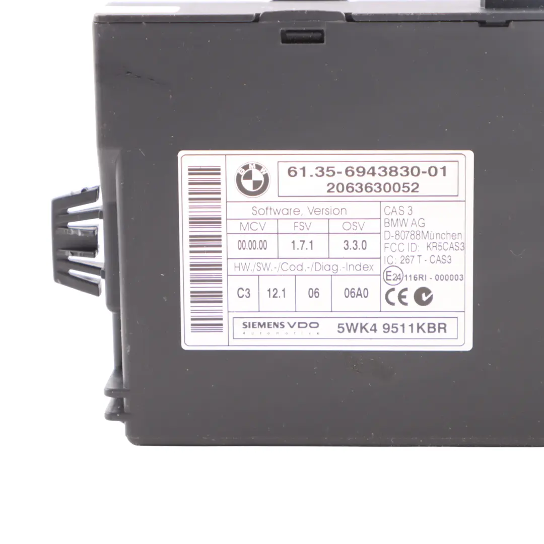 N45 Petrol ECU Kit DME CAS2 + Key BMW 1 3 Series E87 E90 116i 316i - SKU 7557809-1 - Part number 7557809