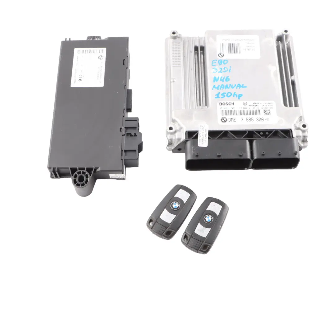 N46 120i 320i 150HP Engine Unit ECU kit DME CAS3 Key Manual to BMW E87 E90 with Part number 7565300 BMW E87 E90 N46 120i 320i 150HP Engine Unit ECU kit DME CAS3 Key Manual - SKU 7565300-6 - Part number 7565300