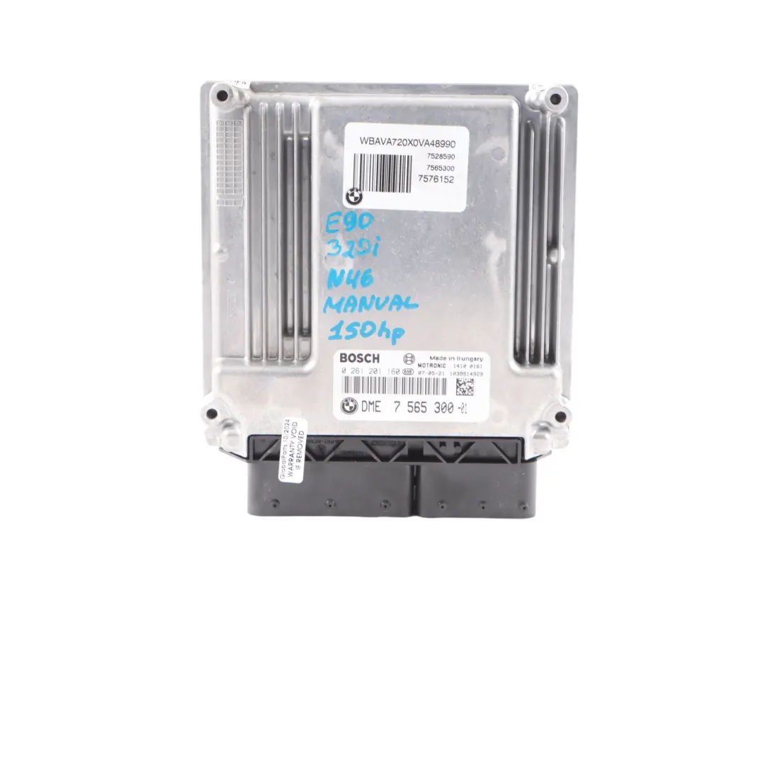 N46 120i 320i 150HP Motor Unidad ECU Kit DME CAS3 Clave para BMW E87 E90 con número de pieza 7565300 BMW E87 E90 N46 120i 320i 150HP Motor Unidad ECU Kit DME CAS3 Clave - SKU 7565300-6 - Número de pieza 7565300