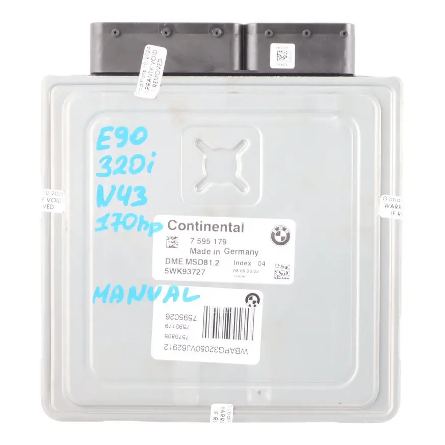 BMW E81 E87 LCI 120i E90 E91 320i N43 170HP Engine ECU DME Manual - SKU 7595179-18 - Part number 7595179