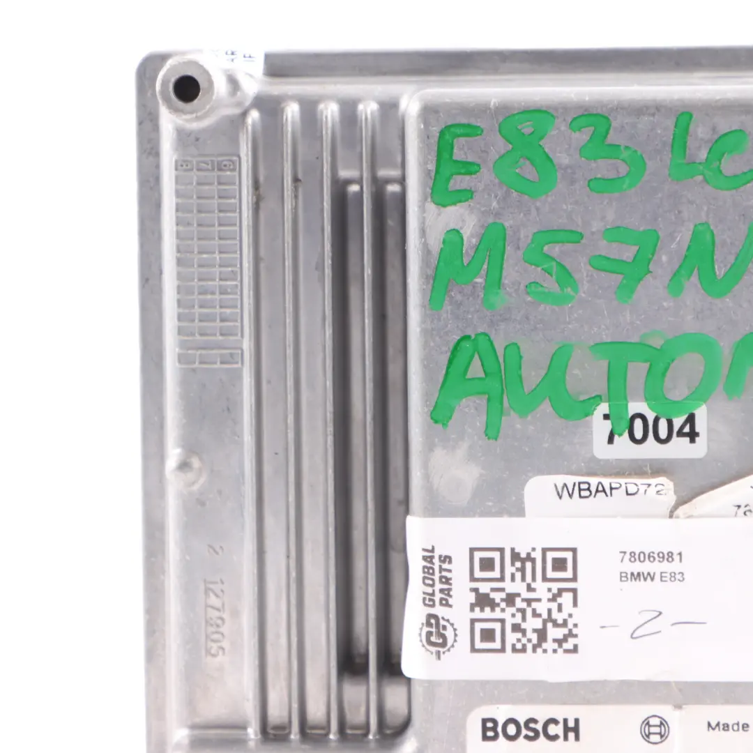 3.0sd M57N2 Engine Control Unit ECU DDE Automatic to BMW X3 E83 LCI with Part number 7806981 BMW X3 E83 LCI 3.0sd M57N2 Engine Control Unit ECU DDE Automatic - SKU 7806981 - Part number 7806981
