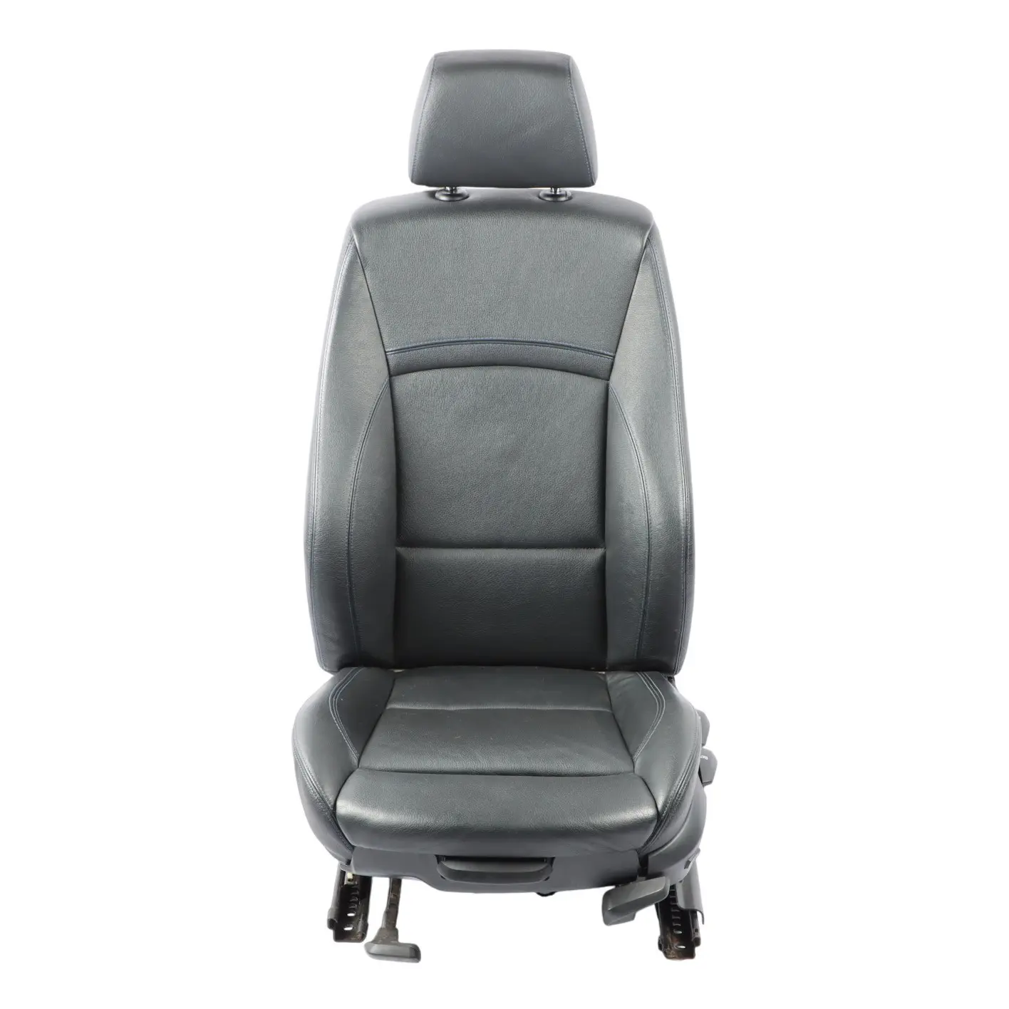 Siège Avant BMW E90 E91 LCI Gauche M Sport Cuir Noir Dakota Bleu Lumbar