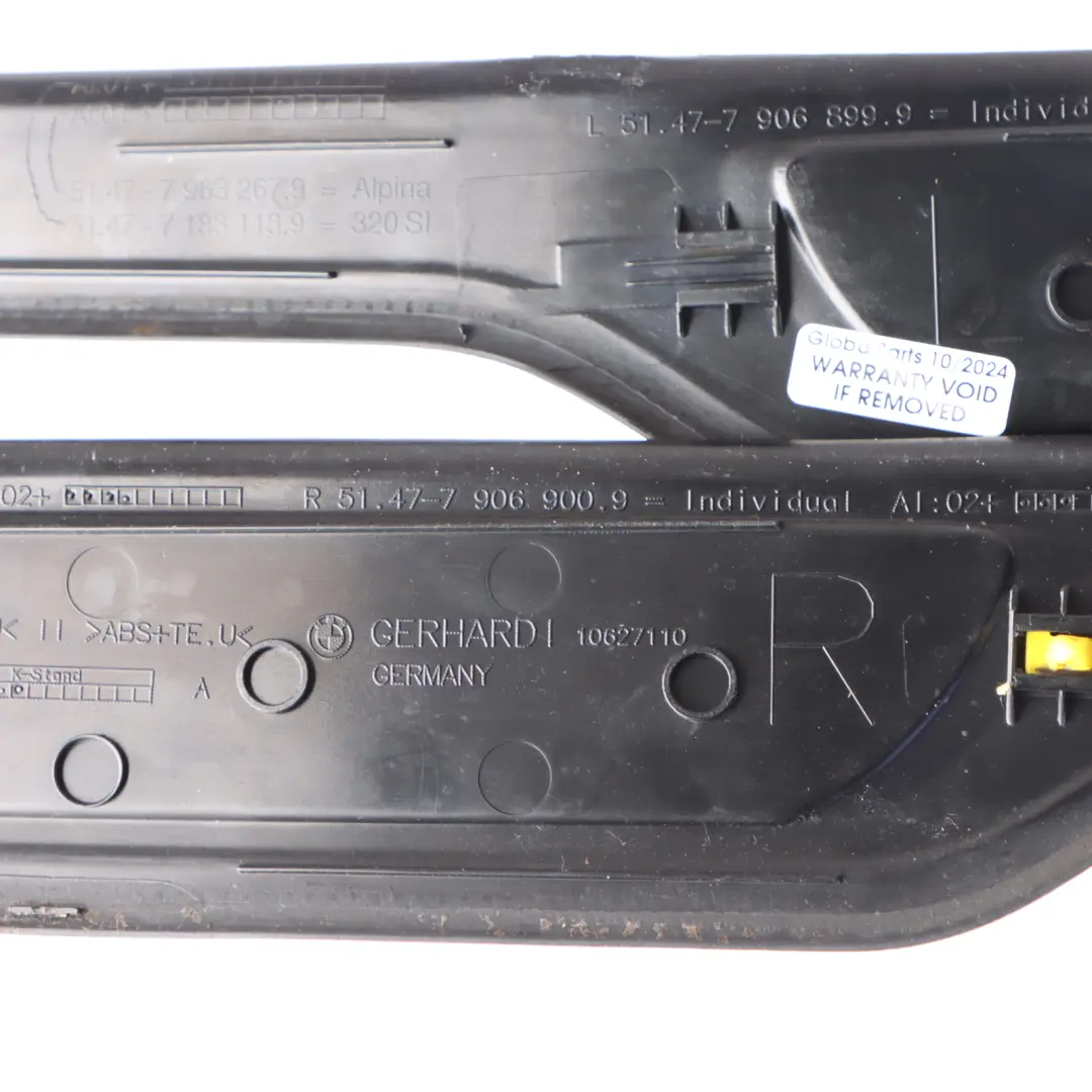 Strip Cover Piece Entry Left Right N/O/S Set to BMW 3 E90 E91 M Sport with Part number 7907152 BMW 3 E90 E91 M Sport Strip Cover Piece Entry Left Right N/O/S Set - SKU 7907152-1 - Part number 7907152