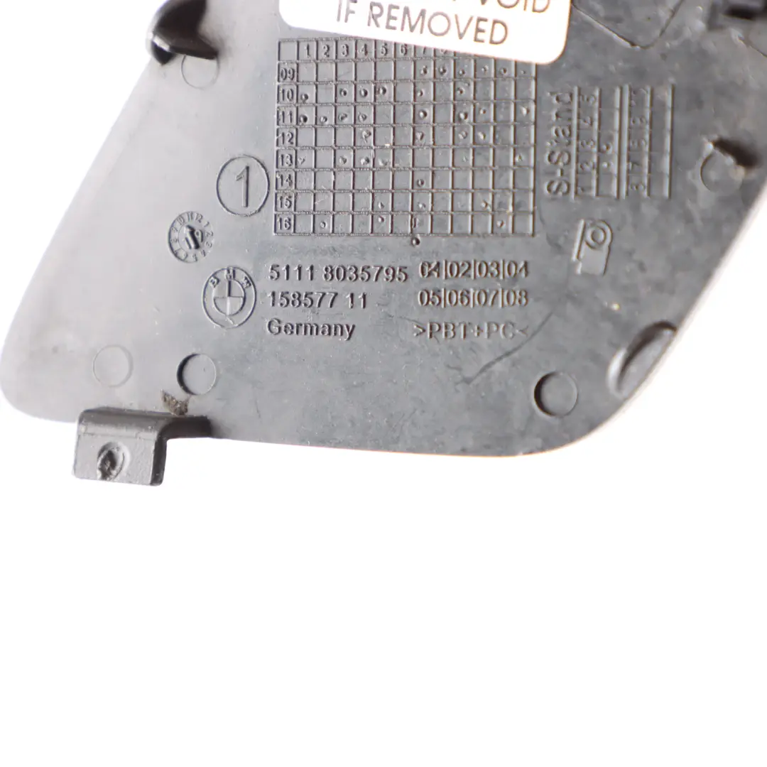 BMW E92 E93 LCI M Sport Front Bumper Towing Hook Eye Flap Mineral White 8035795 - SKU 8035799-MW - Part number 8035799