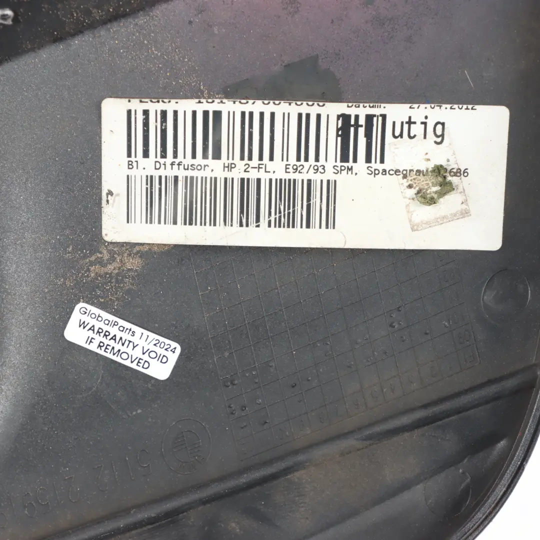 Bumper Diffuser BMW E92 E93 335d 335i M Sport Bumper Bottom Trim Panel to Rear with Part number 8043897 Rear Bumper Diffuser BMW E92 E93 335d 335i M Sport Bumper Bottom Trim Panel - SKU 8043897-SCG - Part number 8043897