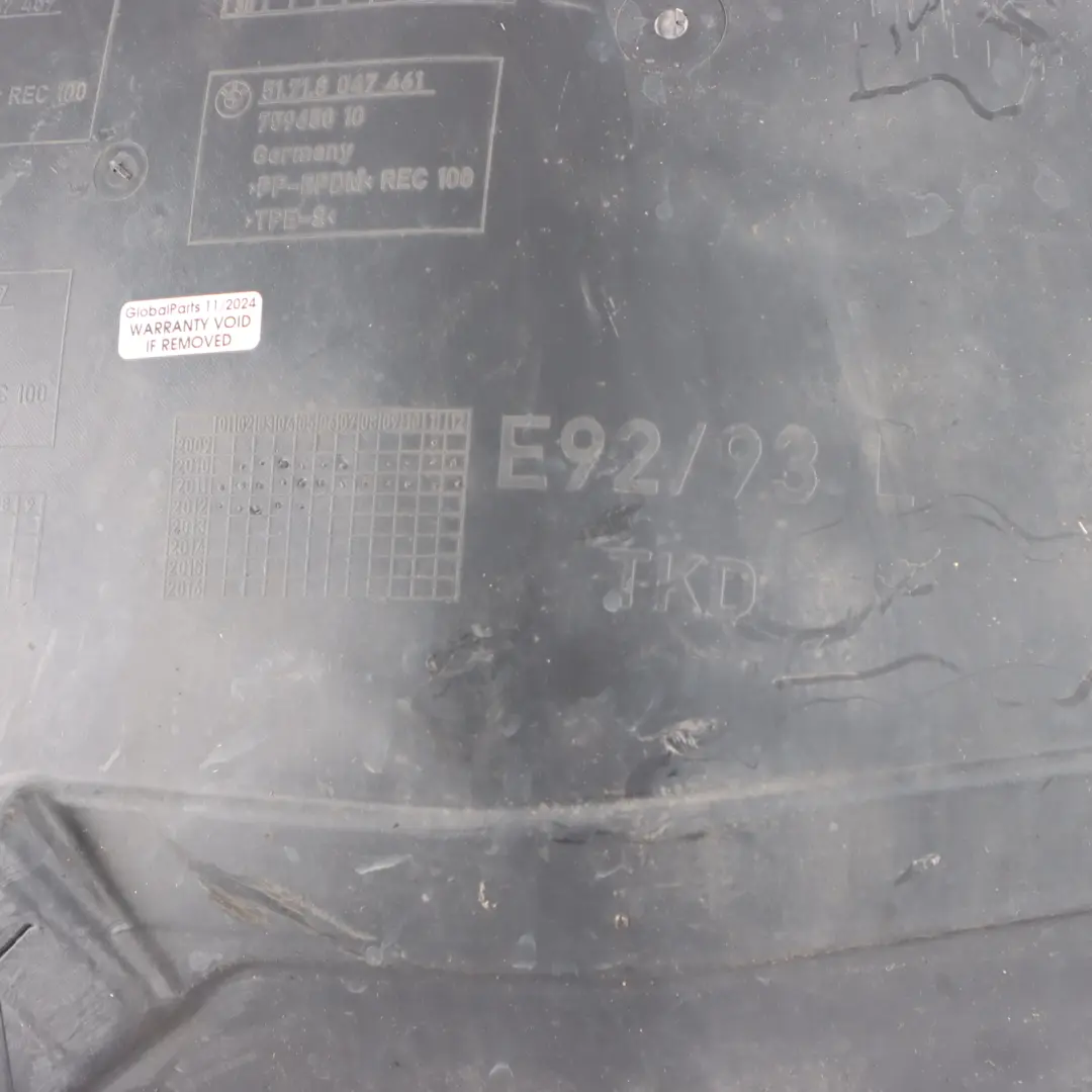 Front Wheel Arch Housing Inner Fender Front Part Left N/S to BMW E92 LCI with Part number 8047461 BMW E92 LCI Front Wheel Arch Housing Inner Fender Front Part Left N/S - SKU 8047461 - Part number 8047461