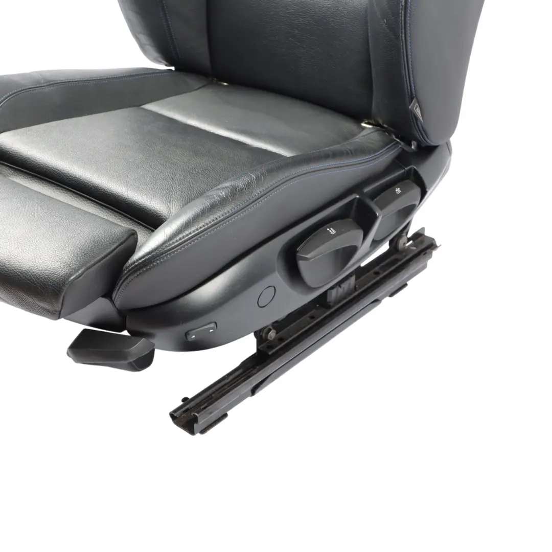 BMW E88 Convertible M Sport Front Seat Left N/S Leather Boston Black Blue Stitch - SKU 8053969-2 - Part number 8053969