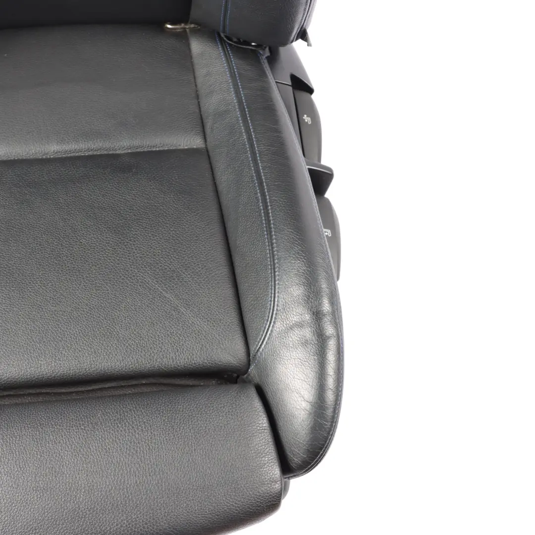 Front Seat Left N/S Leather Boston Black Blue Stitch to BMW E88 Convertible M Sport with Part number 8053969 BMW E88 Convertible M Sport Front Seat Left N/S Leather Boston Black Blue Stitch - SKU 8053969-2 - Part number 8053969