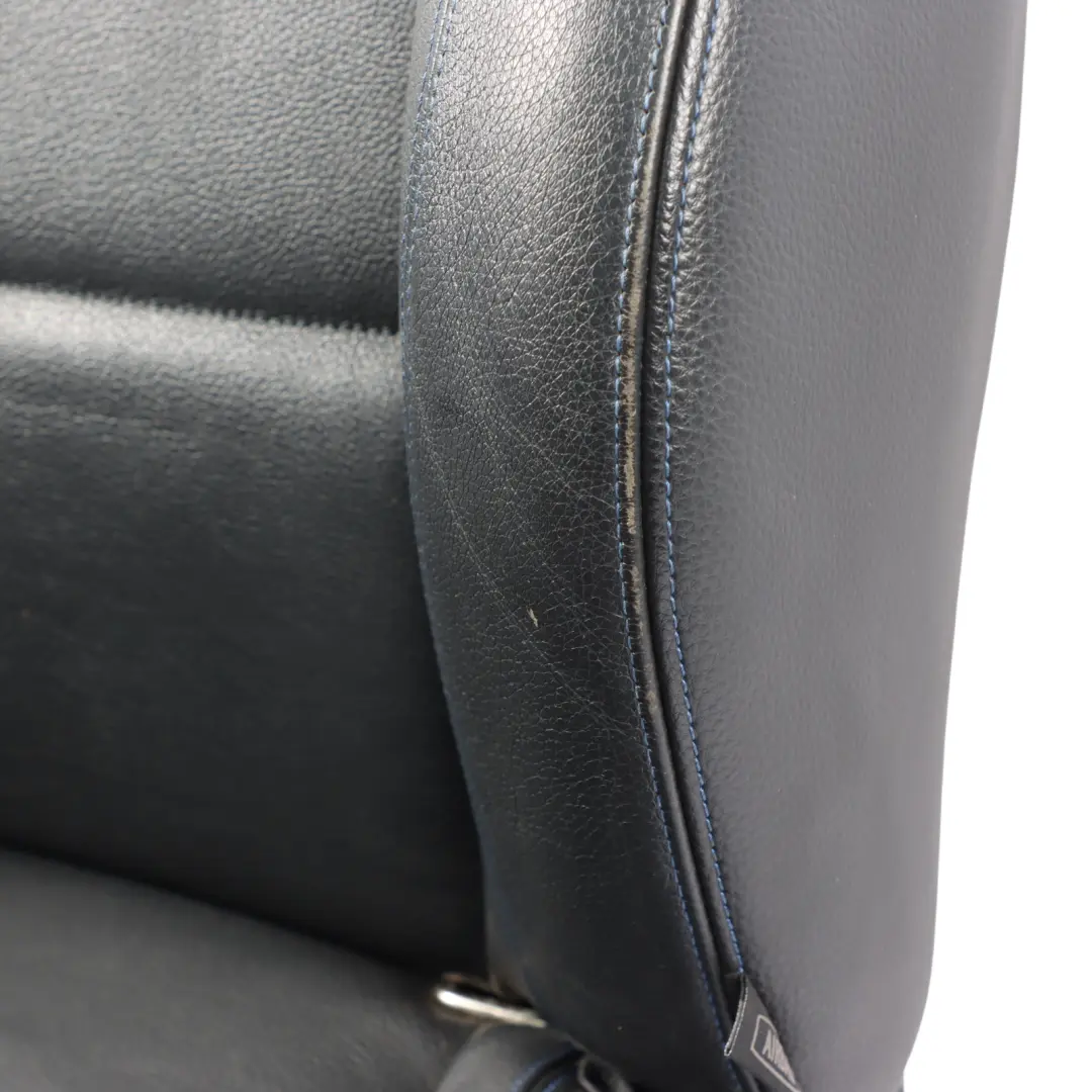 Front Seat Left N/S Leather Boston Black Blue Stitch to BMW E88 Convertible M Sport with Part number 8053969 BMW E88 Convertible M Sport Front Seat Left N/S Leather Boston Black Blue Stitch - SKU 8053969-2 - Part number 8053969