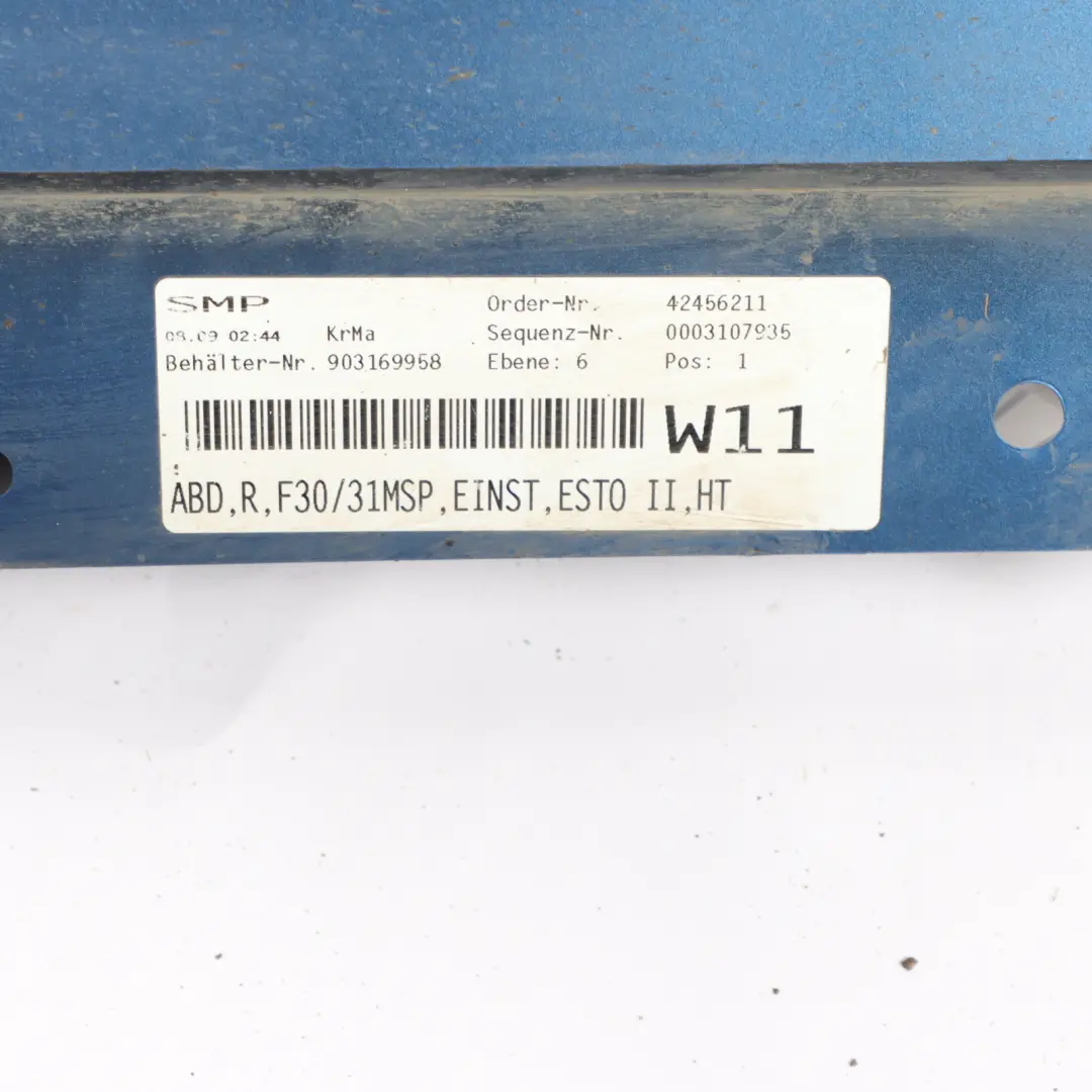 Sill Strip M Sport Side Skirt Right O/S Estorilblau Blue - B45 to BMW F30 F31 with Part number 8056580 BMW F30 F31 Sill Strip M Sport Side Skirt Right O/S Estorilblau Blue - B45 - SKU 8056580-EB - Part number 8056580