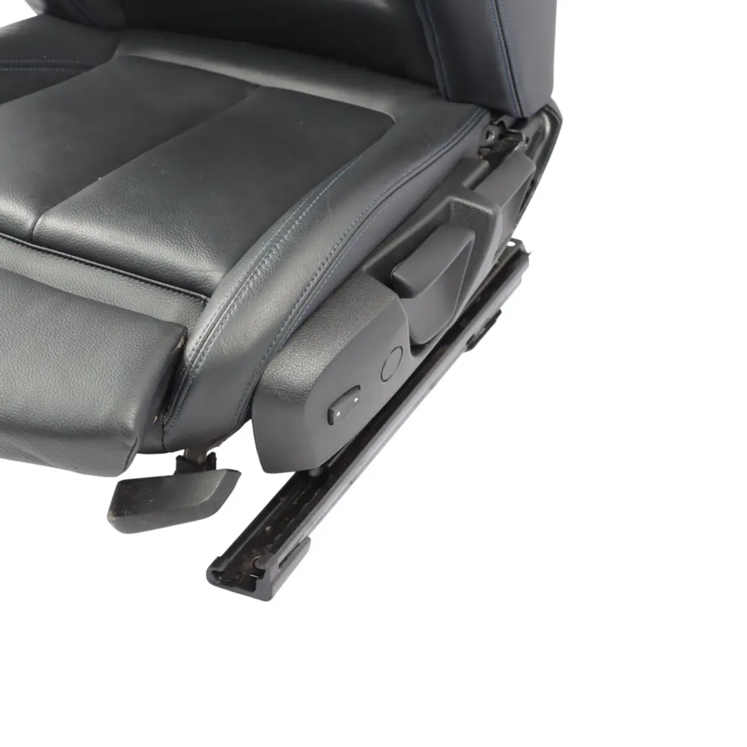 Front Seat M Sport Left N/S Black Leather Dakota Contrast Blue to BMW F20 with Part number 8069661 BMW F20 Front Seat M Sport Left N/S Black Leather Dakota Contrast Blue - SKU 8069661-1 - Part number 8069661