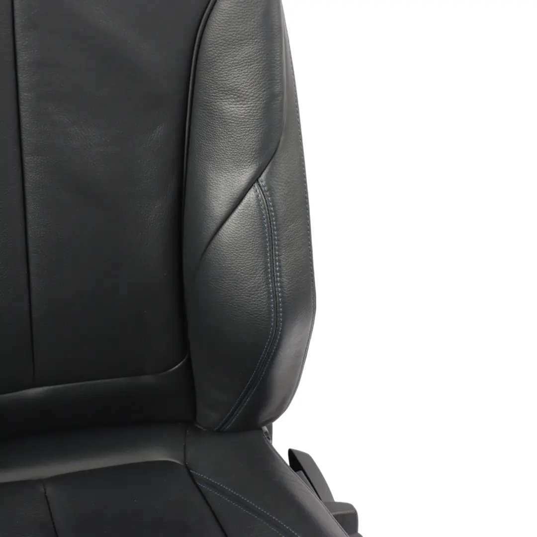 Front Seat M Sport Left N/S Black Leather Dakota Contrast Blue to BMW F20 with Part number 8069661 BMW F20 Front Seat M Sport Left N/S Black Leather Dakota Contrast Blue - SKU 8069661-1 - Part number 8069661