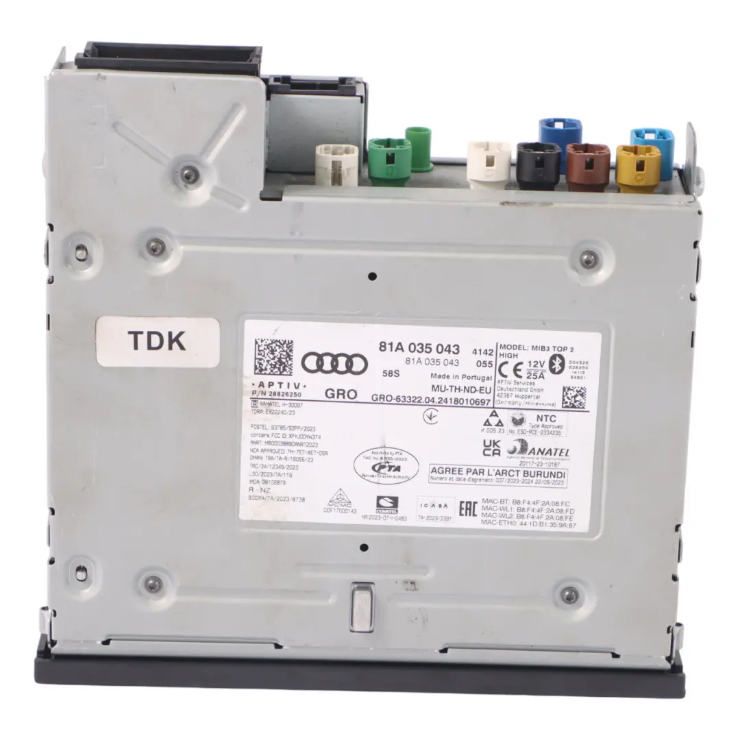 Audi Q2 GA Unité principale Navigation Unité contrôle multimédia MMI - SKU 81A035043 - Numéro de pièce 81A035043