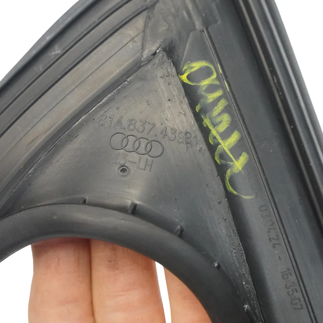 Door Frame Window Seal Guide Rail Rubber Front Left N/S to Audi Q2 GA with Part number 81A837439B Audi Q2 GA Door Frame Window Seal Guide Rail Rubber Front Left N/S - SKU 81A837439B - Part number 81A837439B