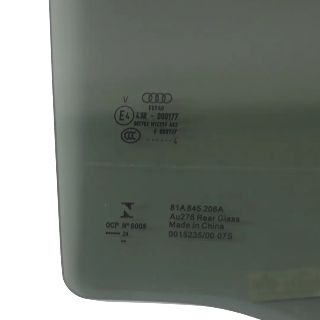 Szyba Boczna Tylnych Drzwi Prawa Przyciemniana AS3 do Audi Q2 GA o numerze 81A845206A Audi Q2 GA Szyba Boczna Tylnych Drzwi Prawa Przyciemniana AS3 - SKU 81A845206A - Numer Części 81A845206A