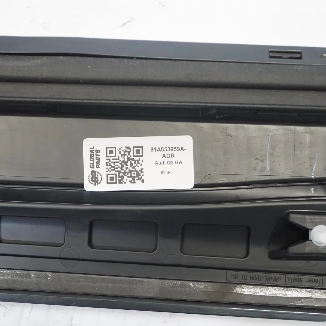 Audi Q2 GA Front Door Trim Moulding Strip Left N/S Arrow Grey Pearl Effect - Z7W - SKU 81A853959A-AGR - Part number 81A853959A-AGR