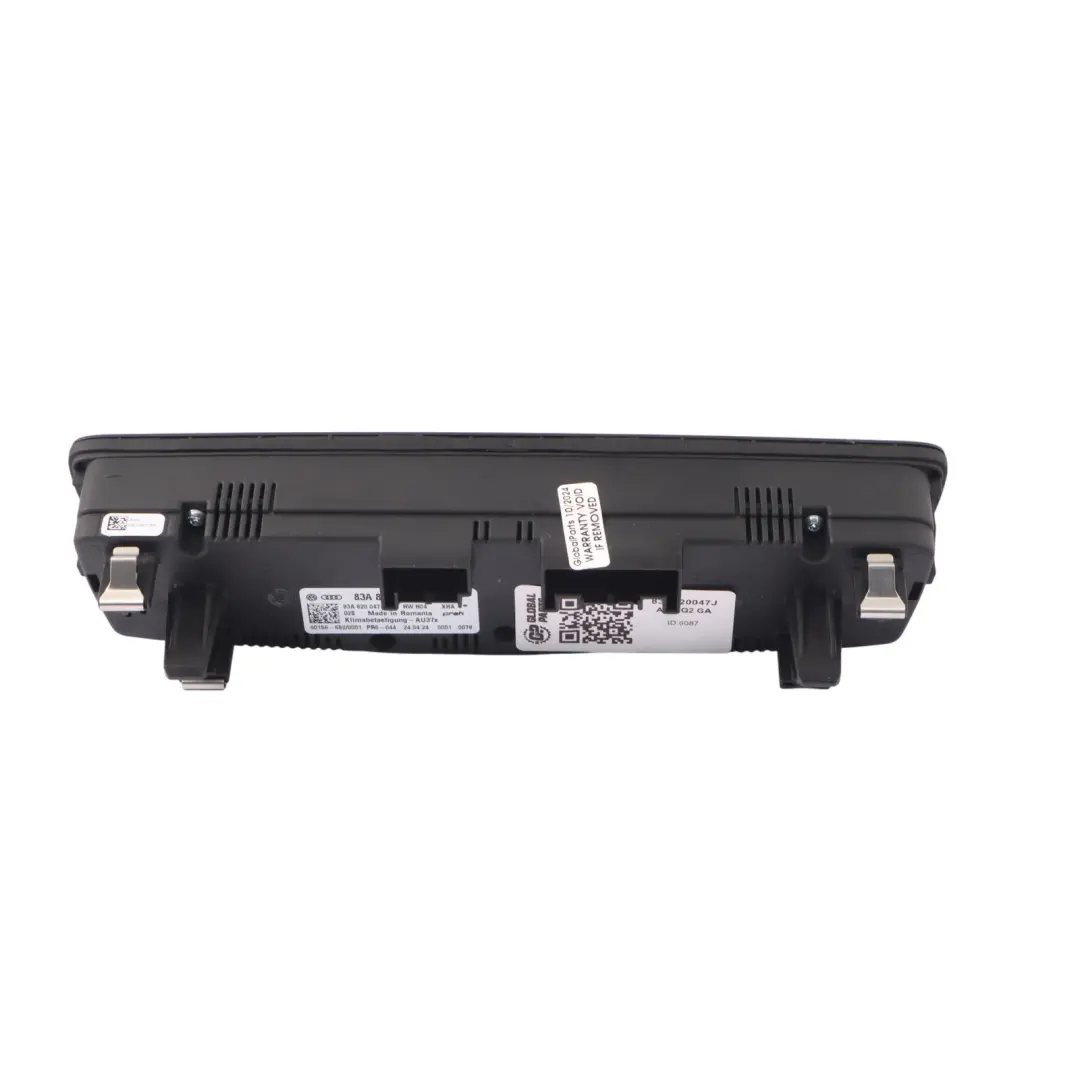 Salpicadero A/C Aire Acondicionado Calentador Control para Audi Q2 GA con número de pieza 83A820047J Audi Q2 GA Salpicadero A/C Aire Acondicionado Calentador Control - SKU 83A820047J - Número de pieza 83A820047J