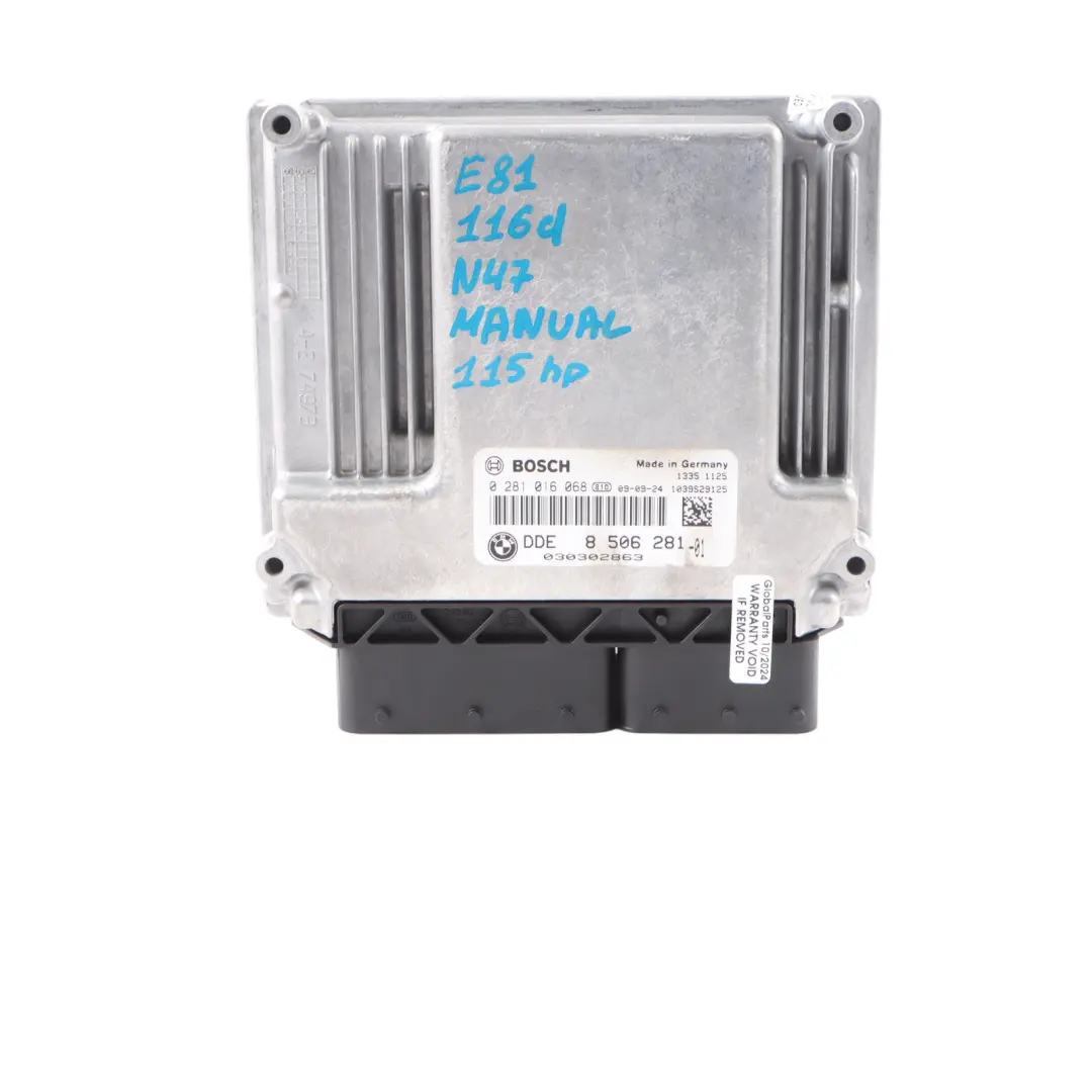 N47 Engine ECU KIT DDE CAS3 + Keys to BMW 1 3 Series E87 LCI E90 118d 318d with Part number 8506281 BMW 1 3 Series E87 LCI E90 118d 318d N47 Engine ECU KIT DDE CAS3 + Keys - SKU 8506281-4 - Part number 8506281