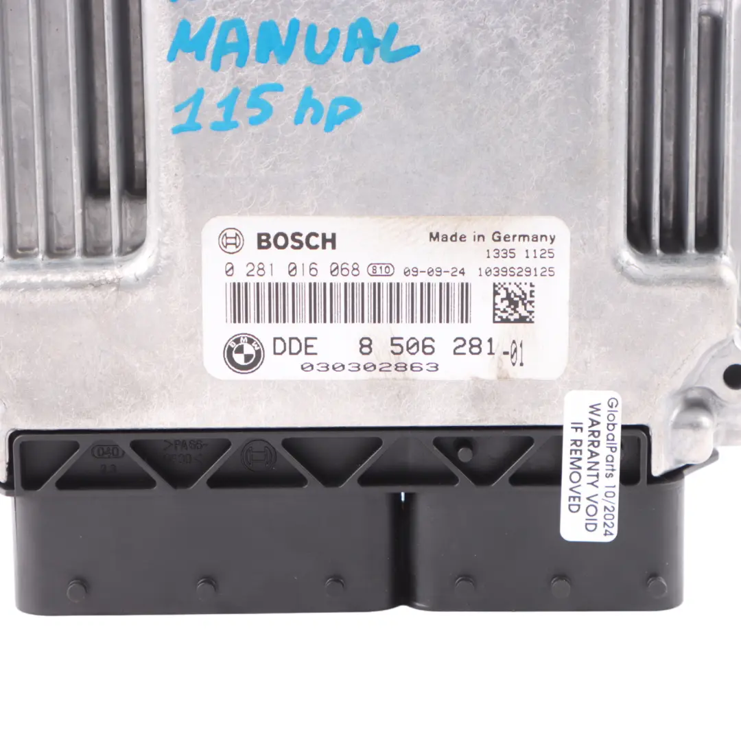 N47 Engine ECU KIT DDE CAS3 + Keys to BMW 1 3 Series E87 LCI E90 118d 318d with Part number 8506281 BMW 1 3 Series E87 LCI E90 118d 318d N47 Engine ECU KIT DDE CAS3 + Keys - SKU 8506281-4 - Part number 8506281