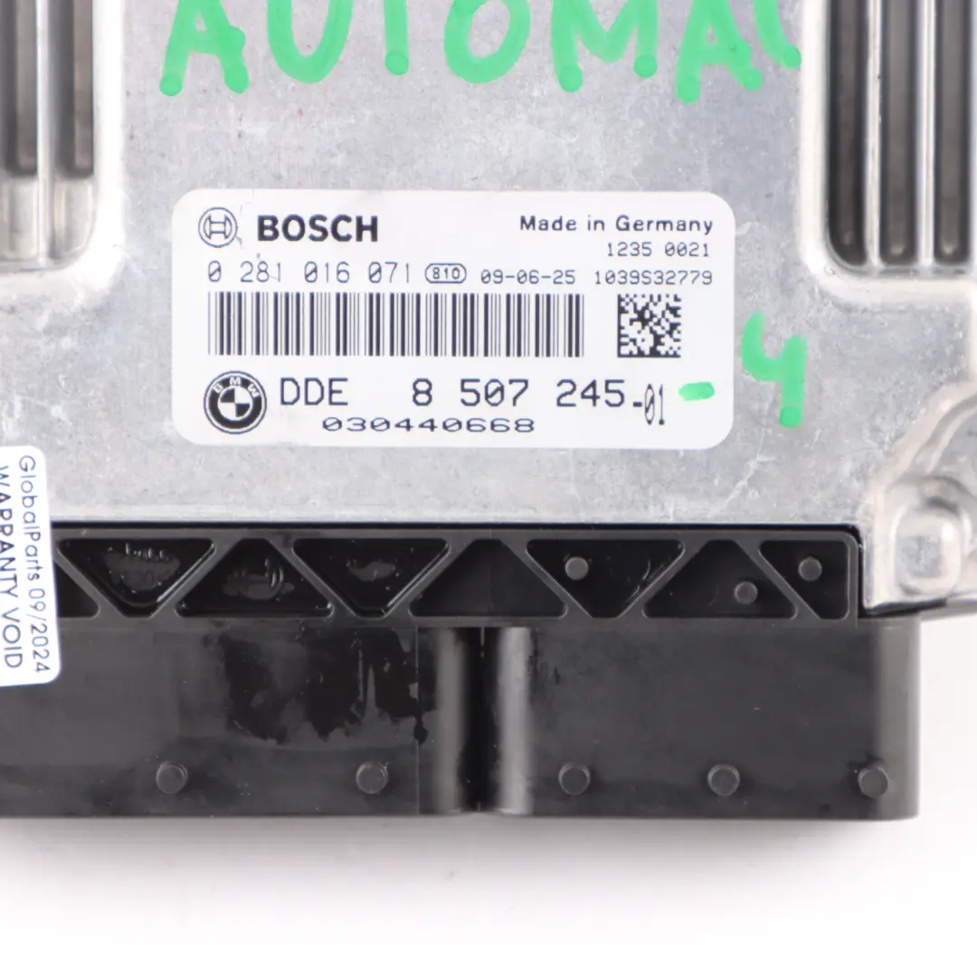 N47S Engine ECU Control Unit DDE Automatic to BMW E81 E82 E87 LCI with Part number 8507245 BMW E81 E82 E87 LCI N47S Engine ECU Control Unit DDE Automatic - SKU 8507245-4 - Part number 8507245