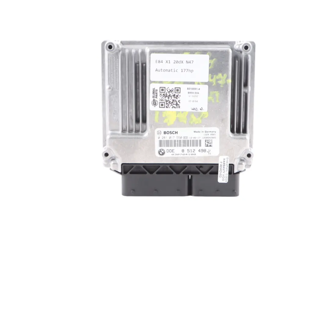 BMW X1 E84 2.0dX N47 177PS Motor ECU Kit DDE 8510591 CAS3 Schlüssel Automatik - SKU 8510591-4 - Teilenummer 8512498