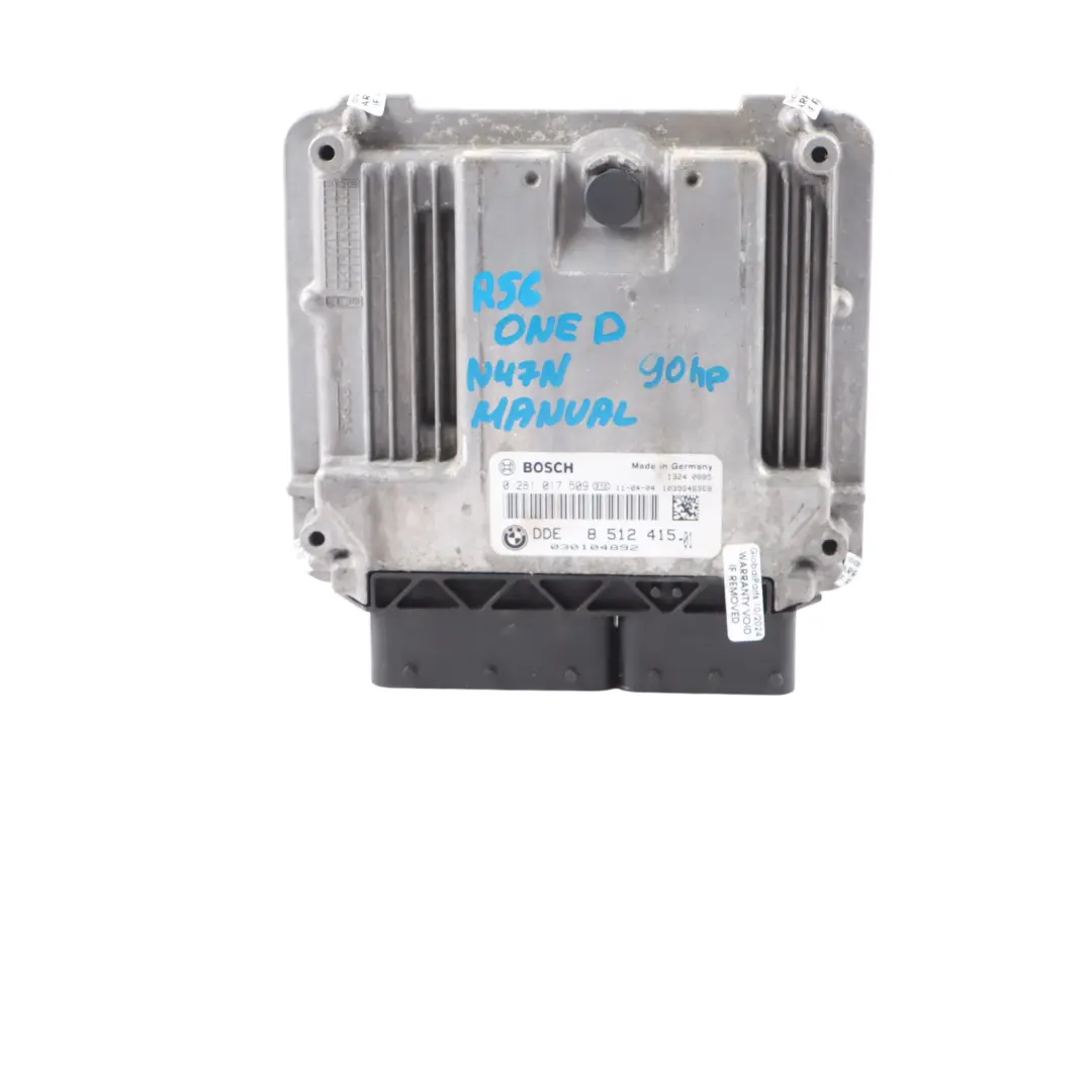 Mini Cooper SD R55 R56 LCI N47N 90HP Engine ECU Kit DDE CAS3 MANUAL - SKU 8512415-6 - Part number 8512415