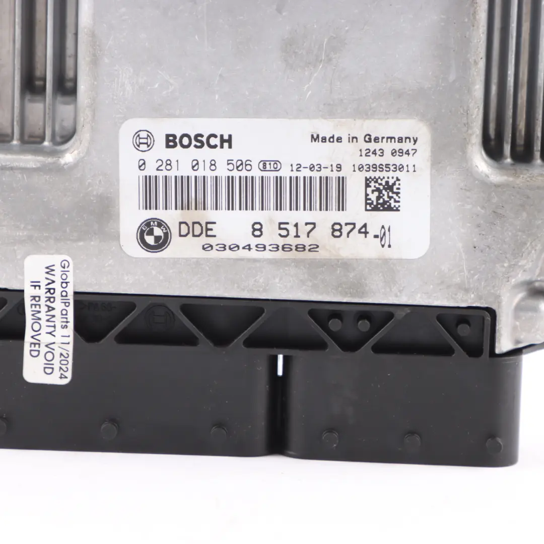 BMW F20 F21 118d N47N 143HP Engine ECU Kit DDE Key FEM Lock Automatic - SKU 8517874-9 - Part number 8517874