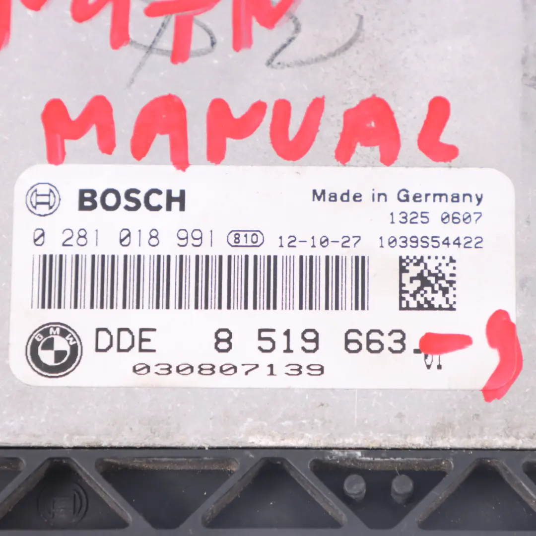 N47N 90HP Motor Diesel Kit ECU DDE + CAS3 + Llave para Mini One D R56 LCI con número de pieza 8519663 Mini One D R56 LCI N47N 90HP Motor Diesel Kit ECU DDE + CAS3 + Llave - SKU 8519663-9 - Número de pieza 8519663